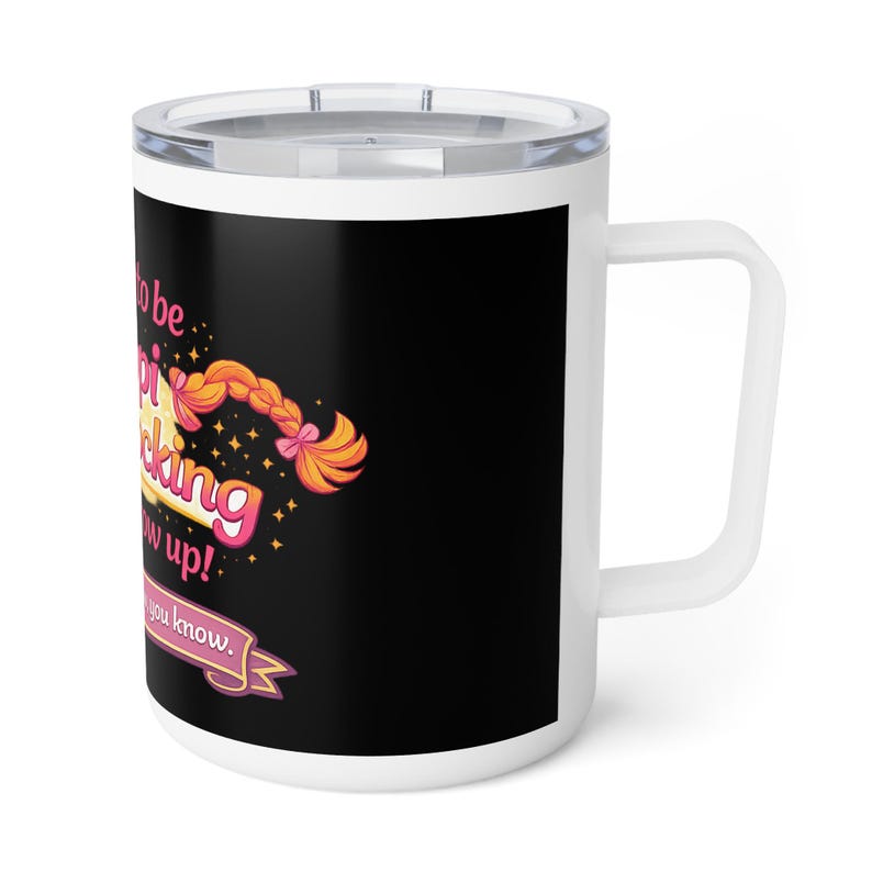 Taza de café con aislamiento de 10 oz "Quiero ser Pippi Calzaslargas cuando sea mayor" imagen 4
