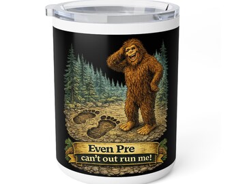 Nem o Pre consegue me alcançar! Caneca de café Sasquatch | Caneca térmica de viagem de 300ml
