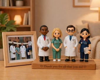 Thank You Doctor Nurse Gift Custom Figurine, Patient Recovery Gift, Personalized Healthcare Team Gift, From Photo Medical Keepsake