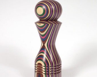 Laminated Birch Pepper Mill, Five Color Wood Grinder