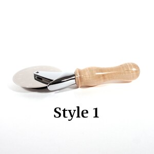 Curly Maple Pizza Cutter, Pizza Wheel, Stainless Steel Pizza Cutter, Wooden Pizza Cutter, Cooking Gift, Housewarming Gift
