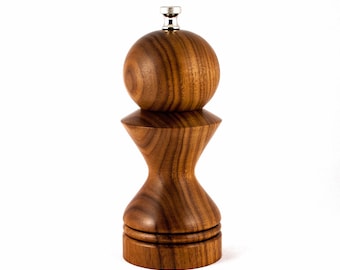 Walnut Salt Mill, Handmade Ceramic Grinder, Housewarming Gift