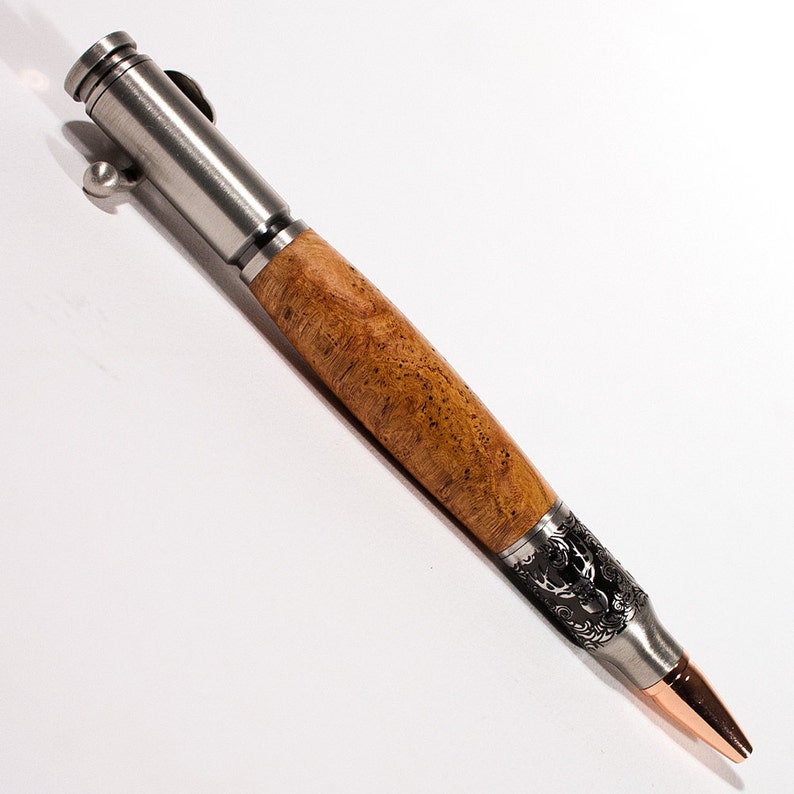 Ballpoint Pen Deer Hunter Bolt Action Pen Cherry Burl | Etsy