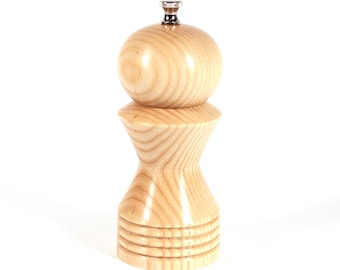 Ash Wood Pepper Mill, Dancing Lady Design, Wedding Gift