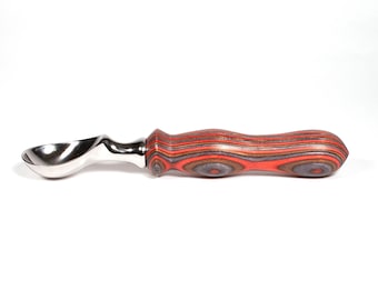 Cuchara para helado de madera laminada, acero inoxidable, colores jacarandá