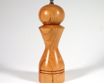 8 Inch Cherry Salt Mill, Ceramic Grinder, Housewarming Gift