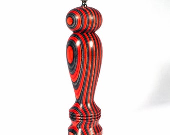 Pepper Mill, 10 Inch Red and Black Haynes Pepper Grinder, Peppermill, Salt and Pepper Mill, Spice Grinder, Christmas Present, Wedding Gift