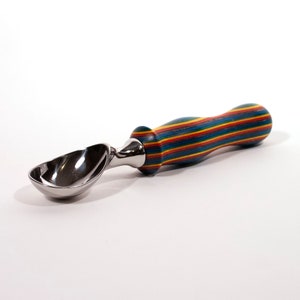 Ice Cream Scoop, Stainless Steel, Confetti Color Laminated Wood, Removeable Wooden Handle, Frozen Yogurt Scoop, Housewarming Gift