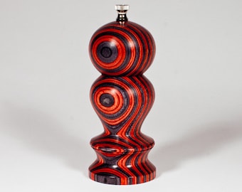 Salt Mill, 6 Inch Red Black Haynes Salt Grinder  Saltmill