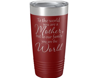 Vaso de acero inoxidable con la inscripción "Para el mundo, una madre", regalo para el Día de la Madre.