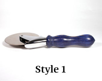 Blue and Charcoal Pizza Cutter, Pizza Wheel, Stainless Steel Pizza Cutter, Colorful Pizza Cutter, Cooking Gift, Gift for Dad