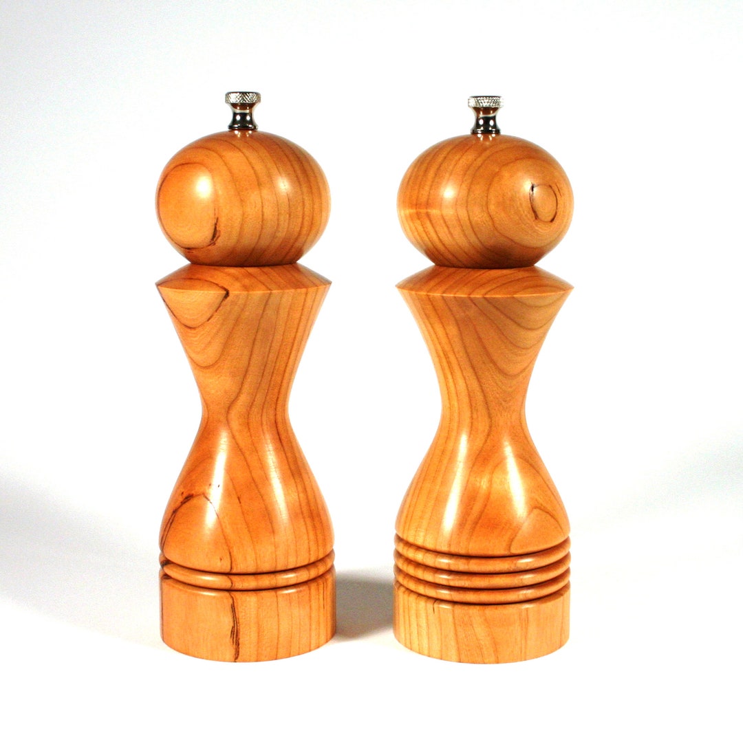 Salt and Pepper Mill Set 8 Inch Cherry Morrison Set Salt and Etsy