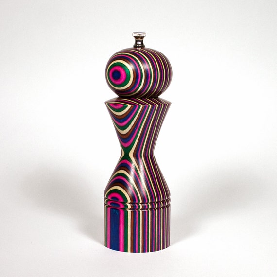 Laminated Birch Salt Mill, Colorful Wood Salt Grinder