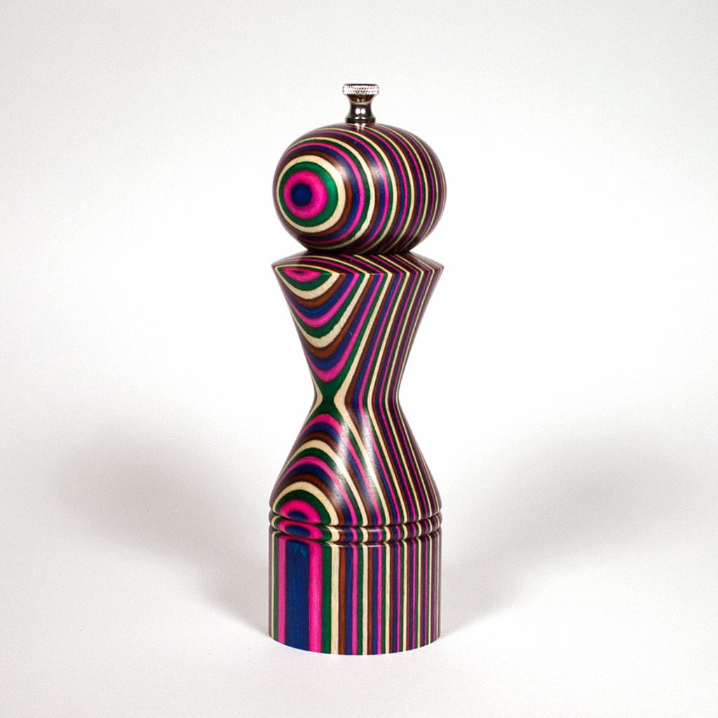 Moulin à Sel Stratifié, Cinq Couleurs, Moulin de Bouleau, Moulin Sel, Broyeur d'épices, Coloré, Bois