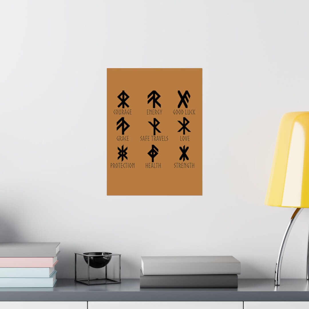 Energy Rune Guard Viking Rune Symbols Matte Poster | Courage Energy Luck Protection ...