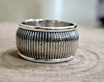 Sterling Silver Spinner Ring – Handmade Meditation & Fidget Band, Stress Relief Jewelry Gift For Her