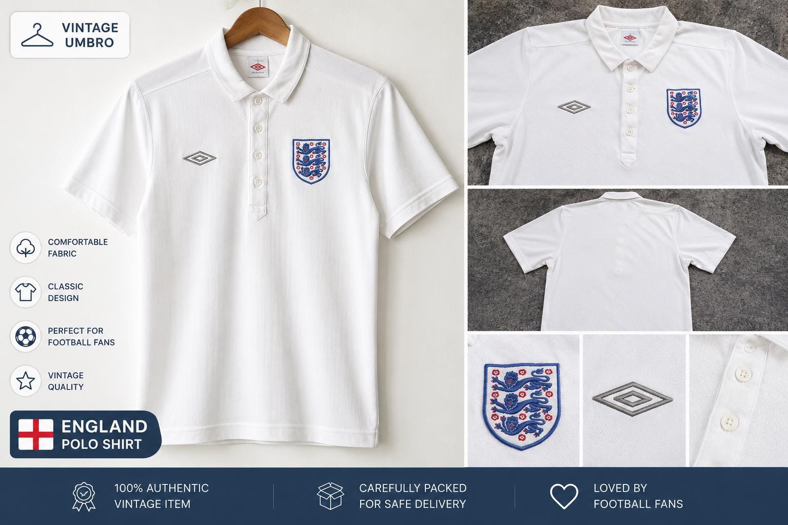 Umbro England Polo - Etsy Canada