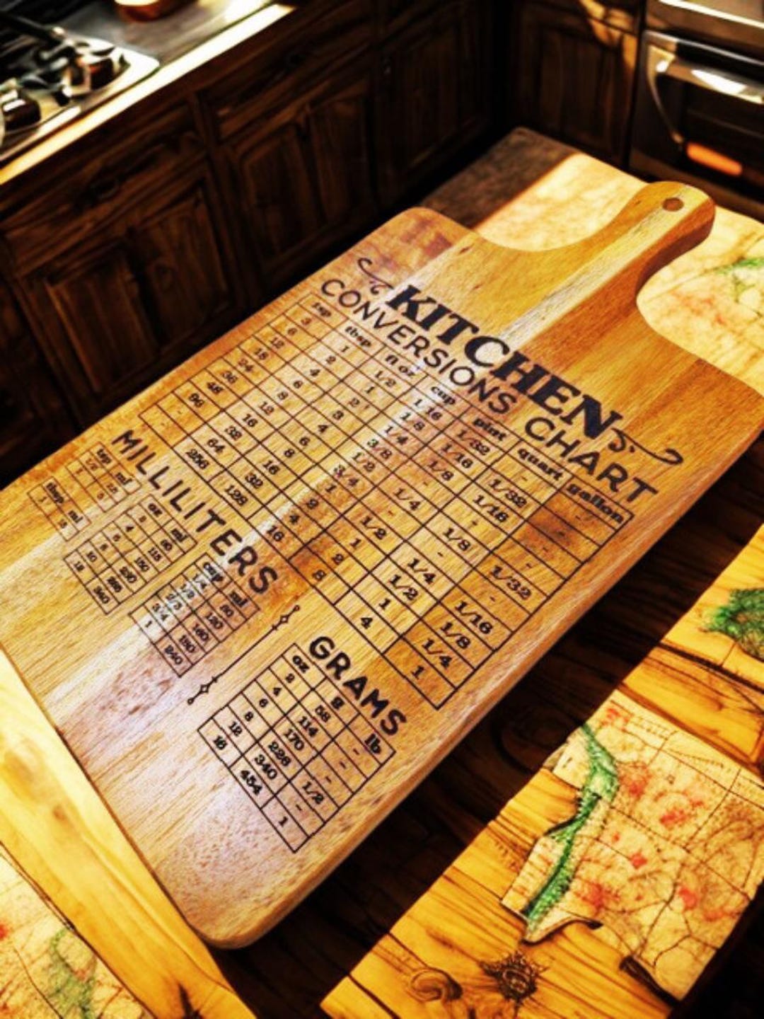 Cooking Conversion Board Kitchen Conversion Chart Cutting Board Decor - Etsy
