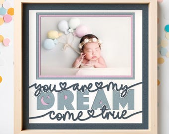 3D Baby Photo Frame SVG: Nursery Decor Shadow Box (Digital Download)