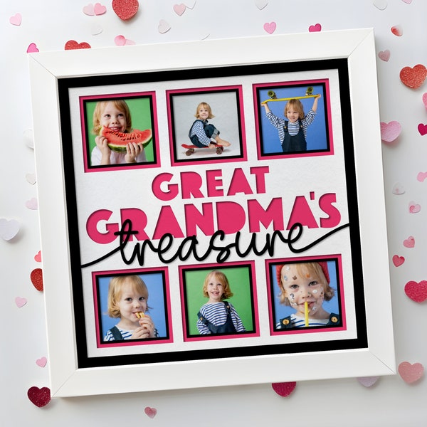 Great Grandma Shadow Box SVG File for Cricut Projects, Layered Card Stock 3d SVG, Handmade Gift from Grandkids for Mother's Day or Christmas
