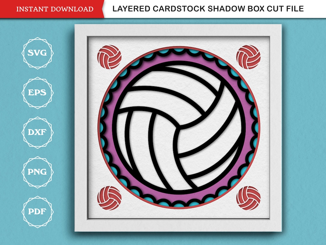 3D Volleyball Shadow Box SVG File for Cricut Projects 3d Etsy