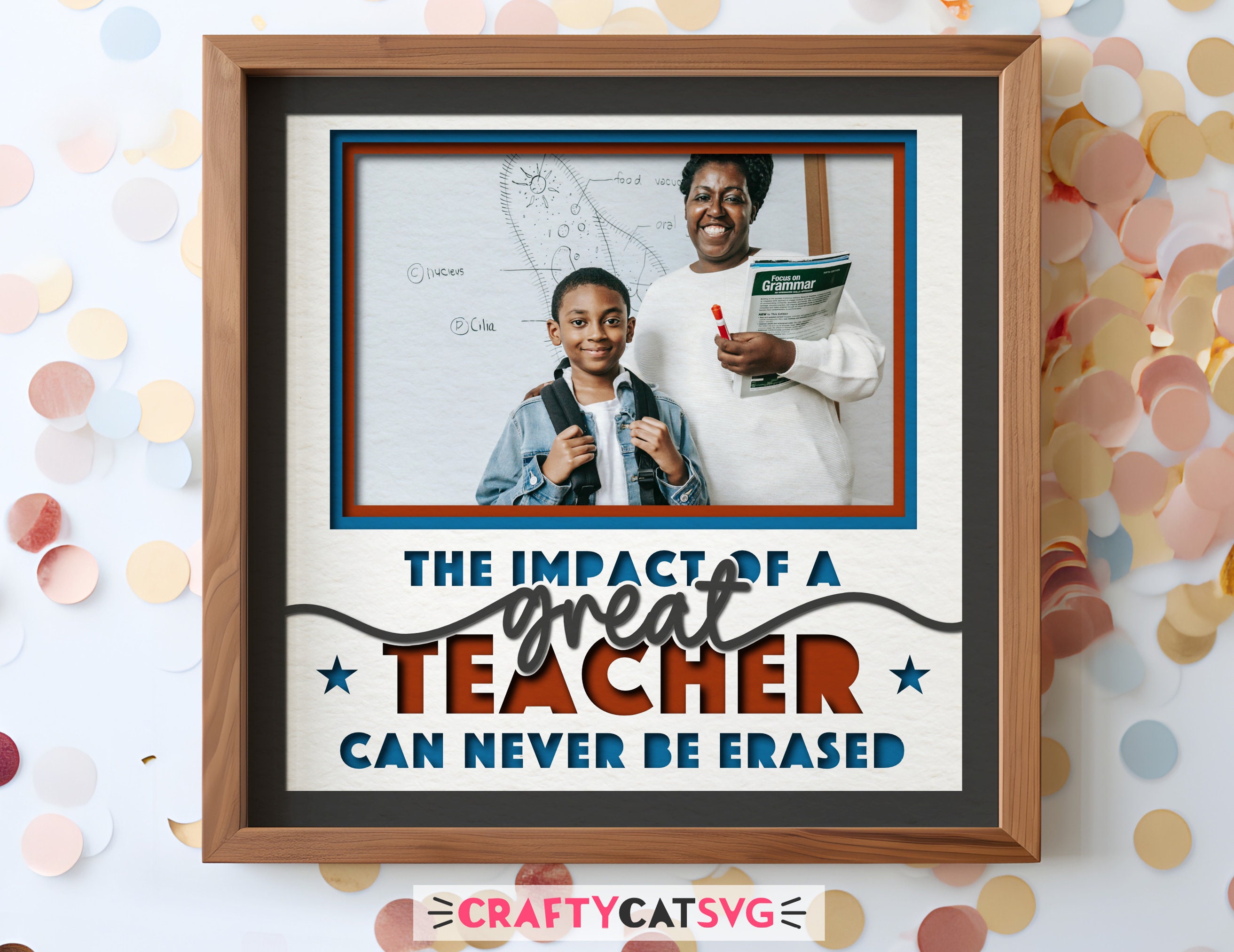 Teacher Shadow Box SVG: Personalized End of Year Gift (Digital Download)