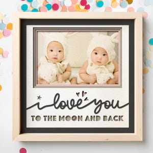 Baby Nursery Shadow Box SVG File: Moon & Stars 3D Photo Frame (Digital Download)