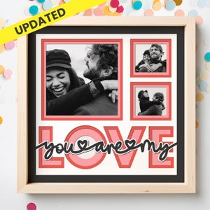 Cornice digitale "Love Shadow Box" in formato SVG: cornice multifoto, regalo di San Valentino (download digitale)