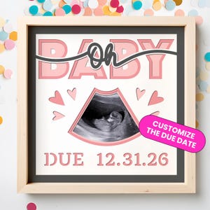 Baby Ultrasound Shadow Box SVG: Keepsake Photo Display (Digital Download