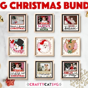 Weihnachten Shadow Box SVG Bundle-Dateien für Cricut-Projekte, Fotorahmen SVG personalisierte Weihnachtsdekor, 3d SVG Schichtpapier Weihnachtskunst