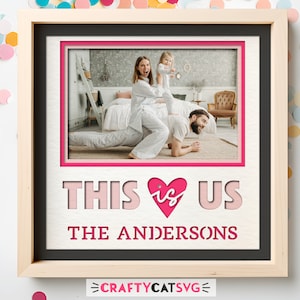 Fichiers SVG famille Shadow Box pour projets Cricut, cadeau photo personnalisé 3D SVG pour couple ou famille, art du papier en couches, décoration de bureau bricolage