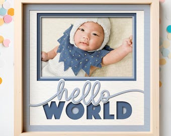 Baby Photo Shadow Box SVG: 3D Layered Paper Cut File (Digital Download)