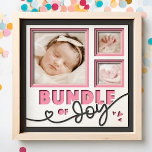 Baby Photo Shadow Box SVG: 3D Layered Paper Cut File (Digital Download)