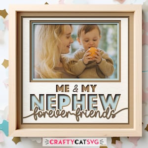 Tante Gift Shadow Box SVG-bestanden voor Cricut Projects, handgemaakte gepersonaliseerde oom cadeau, DIY neef 3D-SVG gelaagd papier gesneden bestandssjabloon