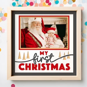 Baby's First Christmas Shadow Box SVG: 3D Photo Frame, Cricut Ready (Digital Download)