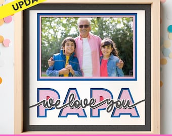 Father's Day Photo Shadow Box SVG: Papa Gift, Cricut Ready (Digital Download