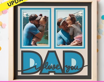 Father's Day Shadow Box SVG: Multi Photo Frame Gift (Digital Download)