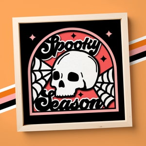 Spooky Season Skull Shadow Box SVG: Halloween Papercraft