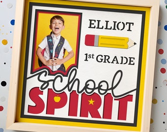 First Day of School Shadow Box SVG: Layered Photo Frame Project (Digital Download)