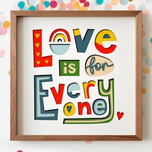 Fichiers SVG Shadow Box mois de la fierté LGBTQ + pour les projets Cricut, cadeau de mariage gay SVG amour inclus pour couple, boîte à ombre pour modèle svg 3D