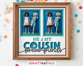 Cousin Photo Shadow Box SVG Files for Cricut Projects, Handmade Personalized Family Gift, DIY Family Reunion 3d SVG Layered Paper Cut File