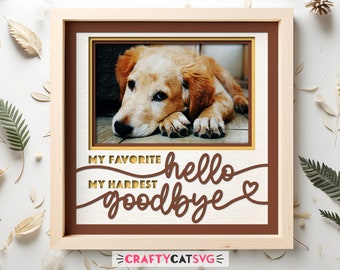 Pet Memorial Shadow Box SVG Files for Cricut Projects, Handmade Personalized Pet Loss Gift, DIY Dog Lover 3d SVG Layered Paper Cut File