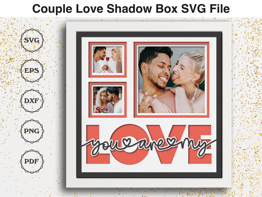 Love Shadow Box 3d SVG Archivo para Cricut Projects Multi-Photo Frame ...
