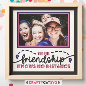 Freundschaft Schattenbox SVG-Dateien für Cricut-Projekte, handgemachtes personalisiertes Freundgeschenk, DIY 3D SVG Schichtschnitt Papierschnitt vorhanden
