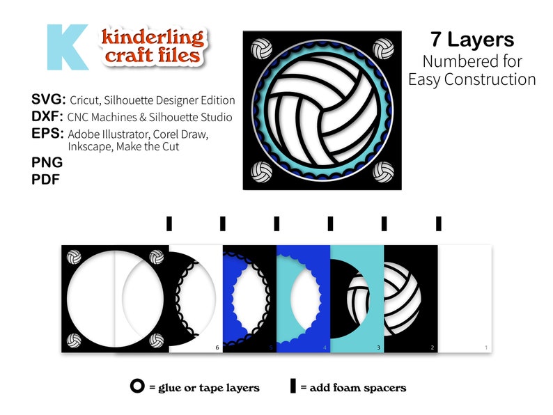 3D Volleyball Shadow Box SVG File for Cricut Projects 3d Etsy Australia