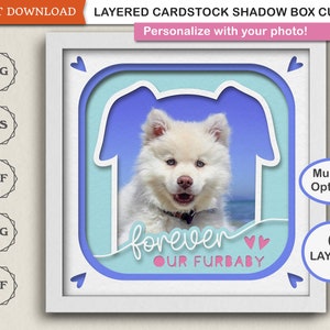 Hundeerinnerung 3D Schattenbox SVG-Fotorahmen Hundeerinnerung Geschenk für Hund-Gedenkrahmen 3D Karton SVG-Dateien für Cricut