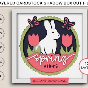 Spring Shadow Box SVG Welcome Sign Door Hanger 3D Layered Paper Art ...