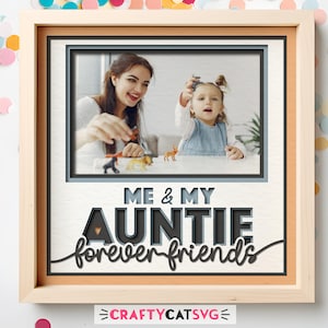 Neue Tante Geschenk Shadow Box SVG-Dateien für Cricut Projekte, handgefertigte personalisierte Geschenk für neue Tante, 3d SVG Fotorahmen Papierschnitt Vorlage