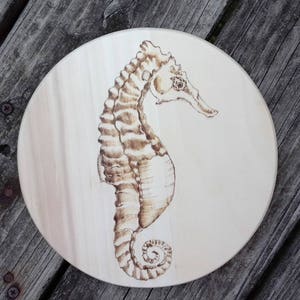 Holz verbrannt Seepferdchen-Wand-Kunst