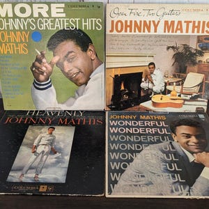 VTG Johnny Mathis Vinyl Records Lot 4 LP Heavenly Wonderful 6-Eye Columbia Mono